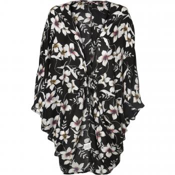 O'Neill Beach Cover Up Cardigan Camiseta, Mujer, Negro Aop w / Rosa 2, L/XL