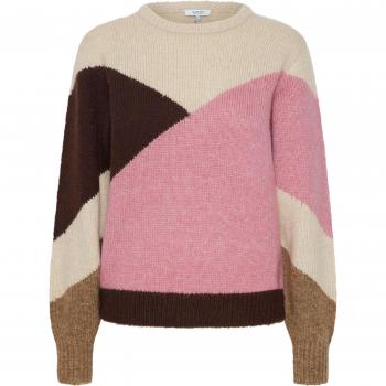Women's Jacquard Round-Neck Pullover b.young Oksana