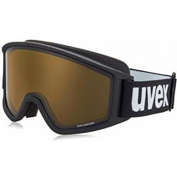 UVEX G.GL 3000 P OTG Polarized Unisex Ski Goggles, Anti-Fog, Expanded Field of View, Black Matte/Brown-Clear, One Size