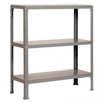 Estantería Metálica SimonRack de Almacenaje, 900x800x300 mm, 3 Baldas, Soporta 150 kg por balda, Sin tornillos, Color Gris