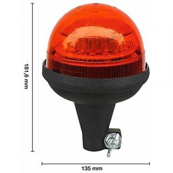 Luz Intermitente LED Atena 12-24V con Base Flexible y Montaje de Varilla
