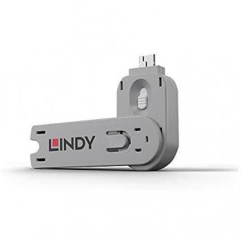 LINDY 40624 Llave para Bloqueador de Puertos USB Tipo A, Color Blanco, Material Acrilonitrilo Butadieno Estireno (ABS), 1 Pieza