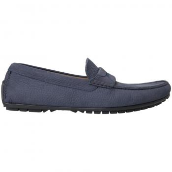 Blue Calf Leather Slip On Moccasin Shoes - EU41.5/US8.5