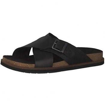 Timberland Amalfi Vibes Cross Slide, Sandalias Hombre, Negro Black Leather, 40 EU