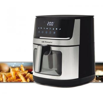 Freidora Sin Aceite 8L Inox Orbegozo con Pantalla LED y Ventana, Cocina Saludable, Freidora Eléctrica 29x34,5x38 cm