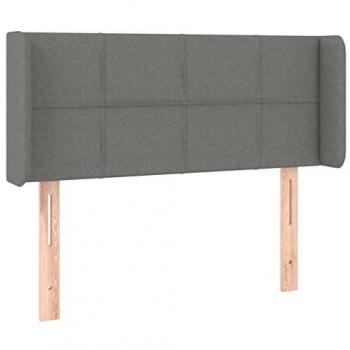 Cabecero de Cama con LED Tapizado en Tela Gris Oscuro 83x16x78/88 cm