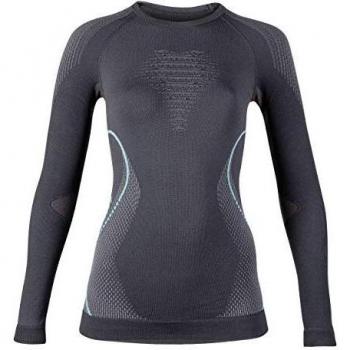 Camiseta Térmica de Mujer UYN Evolutyon de Manga Larga, Color Gris/Carbón/Acuático, Talla XS