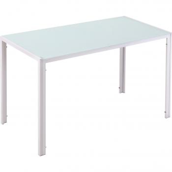 Mesa de Comedor de Cristal 120x60 cm Blanco