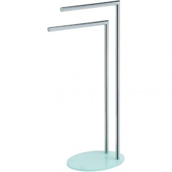 Toallero de pie Golia Gedy - Cromo, diseño moderno, estructura resistente, fácil de montar, ideal para baños contemporáneos