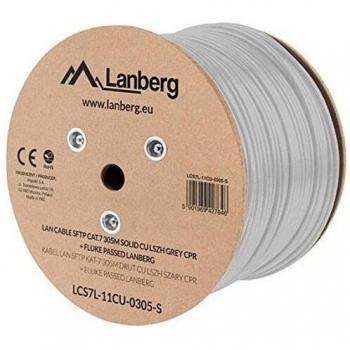Bobina Cat.7 LANBERG SFTP 305M Solid CU LSZH CPR + FLUKE Passed Gris
