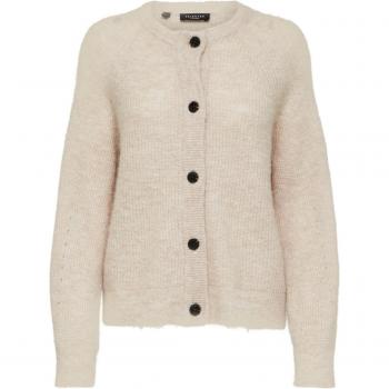 Selected Femme Lulu Knit Short Cardigan - Cream, Women's Size S