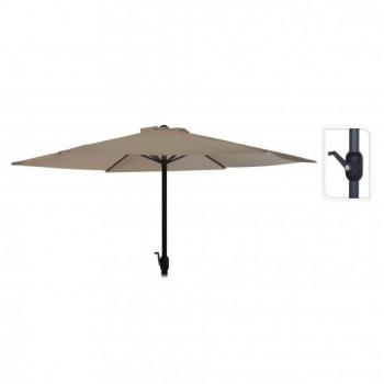 Sombrilla de Aluminio con Manivela Color Taupe Ø300cm Altura 248cm PROGARDEN