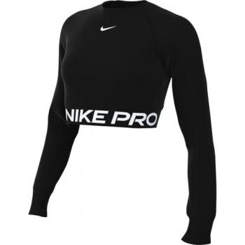 Nike Pro Dri-FIT Long Sleeve Crop Top para Mujer - Negro - Talla XL (EU 48-50) - Tejido Jersey de algodón
