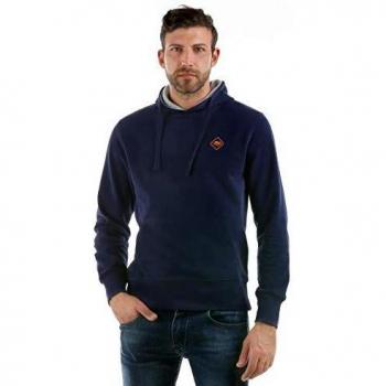 Hot Buttered - Sudadera con Capucha - para Hombre Navy-Orange L