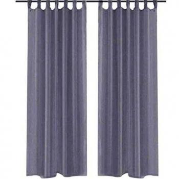 vidaXL 2X Cortinas Transparentes Blancas 140x175cm Visillo Ventana Decoración