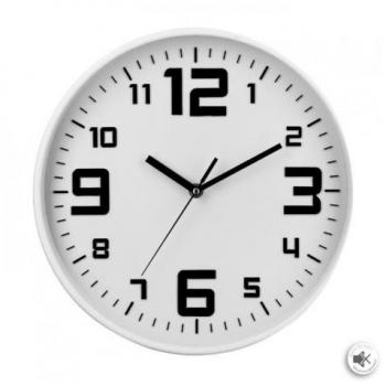 Reloj de Pared Silencioso de Plástico Blanco - Diámetro 30 cm