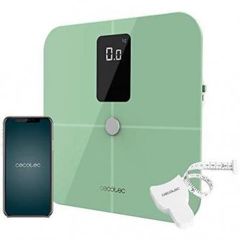 Cecotec Báscula de Baño inteligente Surface Precision 10400 Smart Healthy Vision Green. Medición de Bioimpedancia, App, 15 Parámetros