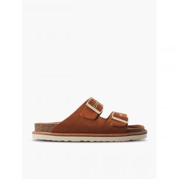 Sandalias planas de mujer Genuins modelo G104860 en color marrón