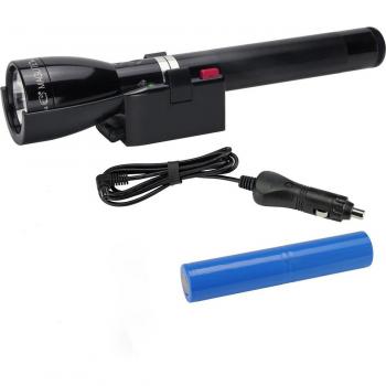 MAGLITE ML150LR Rechargeable LED Flashlight System 2, 1082 Lumens, Black with 12 Volt DC Lighter Adapter