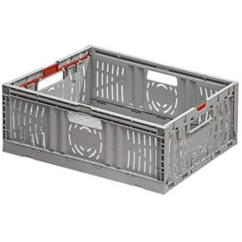 Caja Plegable y Apilable NE 6423 para Industria Alimentaria DENOX-FAMESA, Dimensiones: 60x40x23 cm, Color: Gris, Capacidad: 47 litros