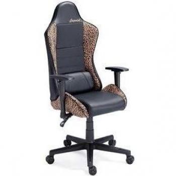 Silla Gaming Jordan Altura Ajustable/Reclinable+Cojín Lumbar Negro/Leopardo 123-133X70x70 Cm