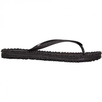 Ilse Jacobsen Cheerful 01 Black Glitter Rubber Women's Flip Flops