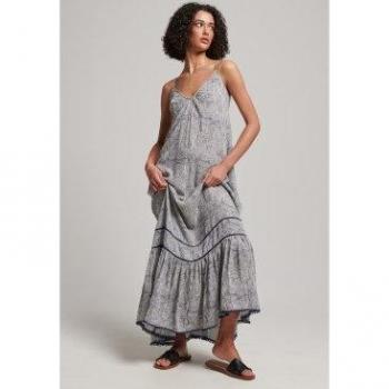 Superdry Women's Long Navy Beach Dress with Straps