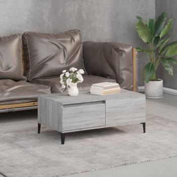 Mesa de centro madera contrachapada 90x50x36,5 cm en color Blanco, Negro y Blanco brillante - Mesita de Salón o Comedor o Auxiliar Mesa de Café Meuble Salón