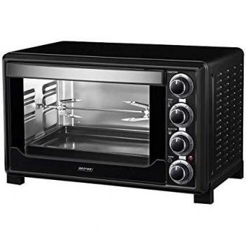 MPM MPE-05/T Horno Eléctrico de Sobremesa Convección 32 Litros, Acero Inoxidable, Asador de Pollo, Puerta Doble Cristal, 5 Modos de Cal