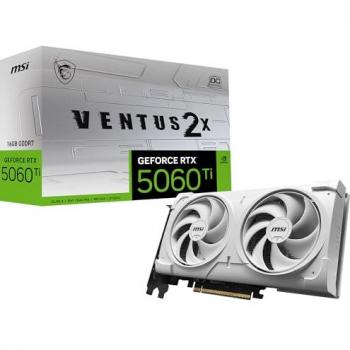 Tarjeta gráfica MSI GeForce RTX 5060 Ti 16GB GDDR7 VENTUS 2X OC Blanca con DLSS 4 y HDMI/3xDP