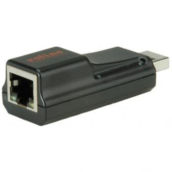 Adaptador de red USB 3.2 a Gigabit Ethernet Roline, con conector A USB Macho y conector B RJ45 Hembra, 1 puerto