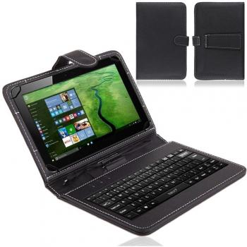 NAUC® – Funda con teclado para Alcatel One Touch Pixi 3 de 10 pulgadas, 3G, teclado QWERTZ, función atril, micro USB