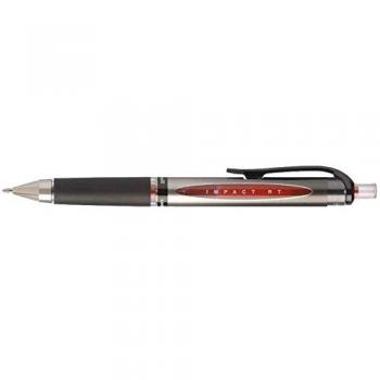 Uni rojo Retractable (umn 152S) Gel Impacto enquiridión bolígrafos TIPA 1 mm punta 0,6 mm ancho de línea (paquete de 12) tinta
