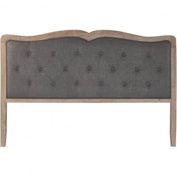 Cabecero cama lino madera de caucho 160x10x120