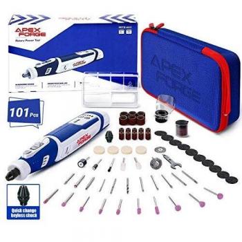 APEXFORGE Amoladora Eléctrica 8V, Herramienta Rotativa, Mandriles universales, Múltiples accesorios para los DIY Trabajos, M8
