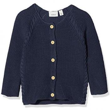 NAME IT Nbftimille LS Knit Card Suéter cárdigan, Azul