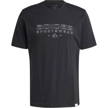 Camiseta técnica adidas linear graphic para hombre en color negro, manga corta, talla XXL