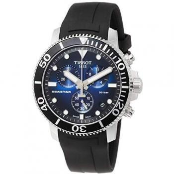 TISSOT Mens Chronograph Quartz Watch with Rubber Strap T1204171704100