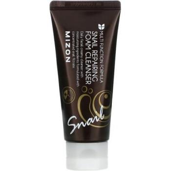 MIZON Snail Repairing Foam Cleanser 60 ml - Gentle foaming cleanser, enriched with snail mucin extract, helps to repair and hydrate skin, removes impurities and makeup residue, suitable for all skin types