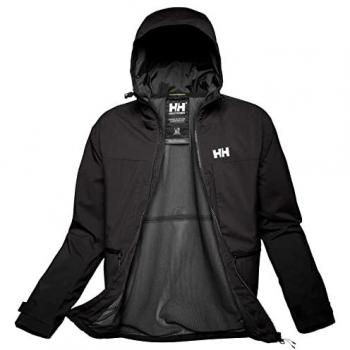 Helly Hansen Men's Waterproof Hooded Rain Jacket - Black XL