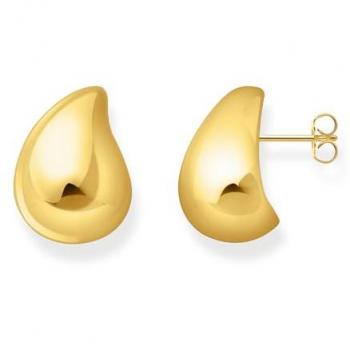 Thomas Sabo Gold Plated Organic Drop Shaped Earrings H2299-413-39
