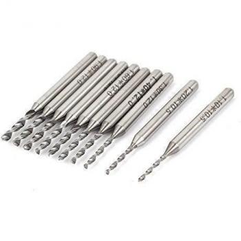 sourcingmap -38mm de longitud 1.1mm-2mm punta de carburo CNC PCB End Mini Micro taladro metal 10en 1