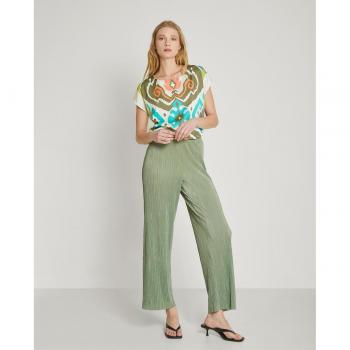 Pantalón plisado crop elástico en cintura para mujer TRUCCO
