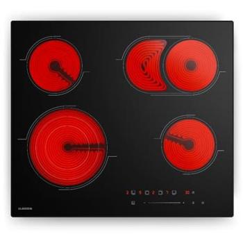 Placa Vitrocerámica Klarstein Velaire 60 cm, 6700 W, 4 Zonas de Cocción, Control Táctil, Minutería, Seguridad Infantil