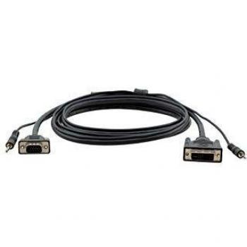 Kramer Cable DVI-I (M) a 15 Pines HD (M) con Conector de Audio Estéreo 3,5mm - Longitud 0,90 Metros