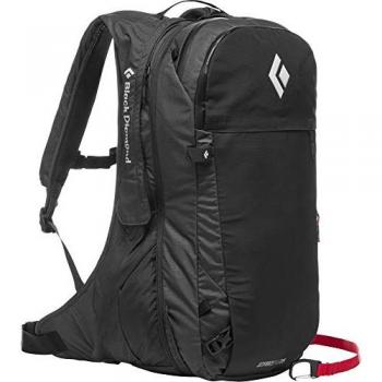 Mochila Black Diamond Jetforce Pro 25L negra S-M, capacidad de 25 litros, sistema de inflado Jetforce para seguridad en avalanchas, compartimento principal accesible, bolsillo frontal con cremallera, correas ajust