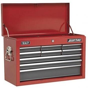 Sealey AP22509BB - Baúl de Herramientas con 9 cajones con guías deplegables, Color: Rojo y Gris