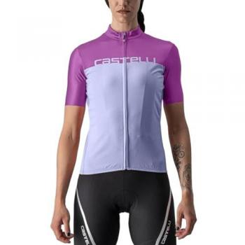 Maillot Castelli Velocissima Manga Corta Mujer Azul Lila