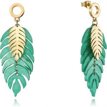 Pendientes Viceroy Chic 15115E01016 IP dorado con resina verde