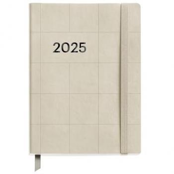 Agenda 2025 Miquelrius, Tamaño 122 x 168 mm, Semana vista, Cuadros, Cubierta flexible símil piel cosida, Papel 80 g/m², Idiomas: Español, Inglés y